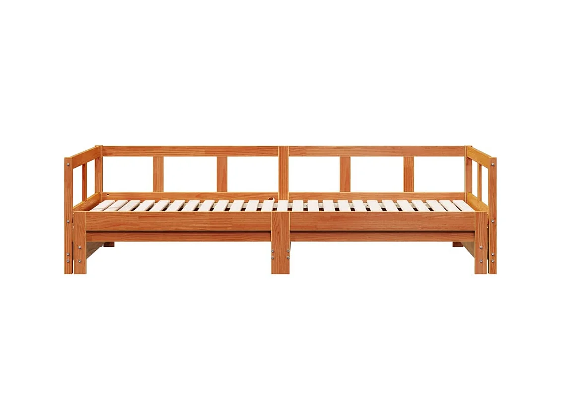 Tagesbett ohne Matratze Wachsbraun 90x200 cm Massivholz Kiefer