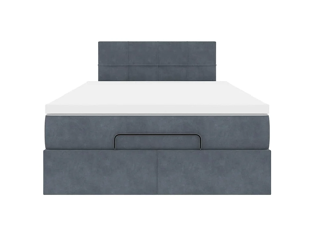 Bed poef met matras en LED's 120x190 cm fluweel donkergrijs