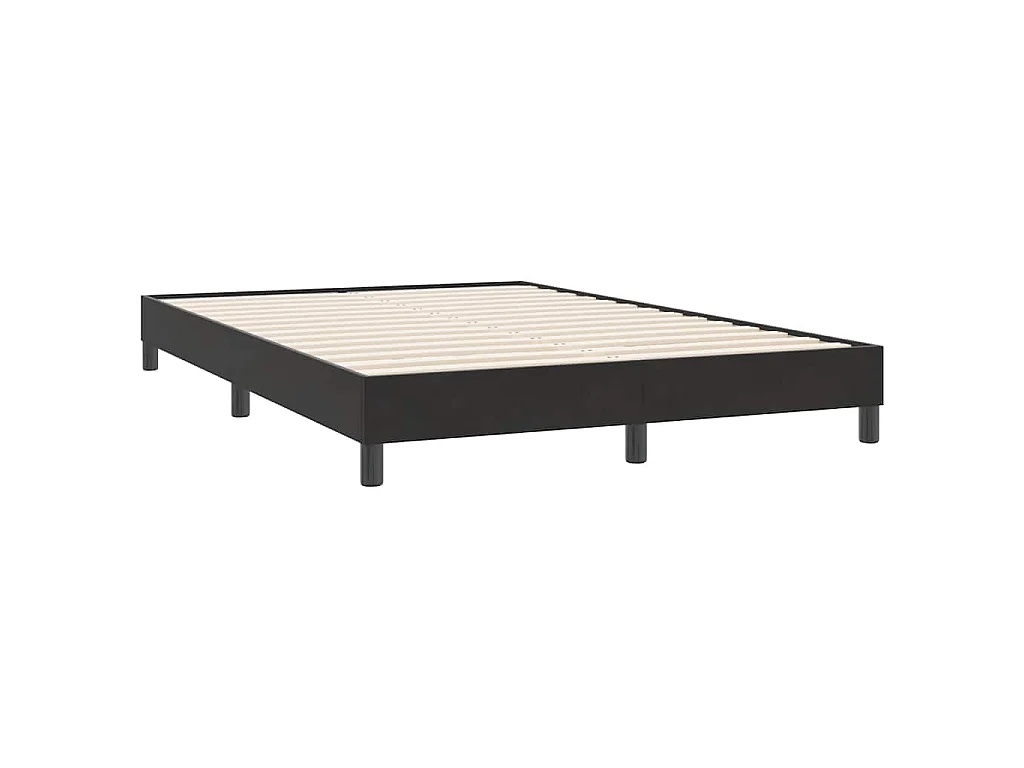 Sommier à lattes de lit sans matelas noir 160x220 cm velours