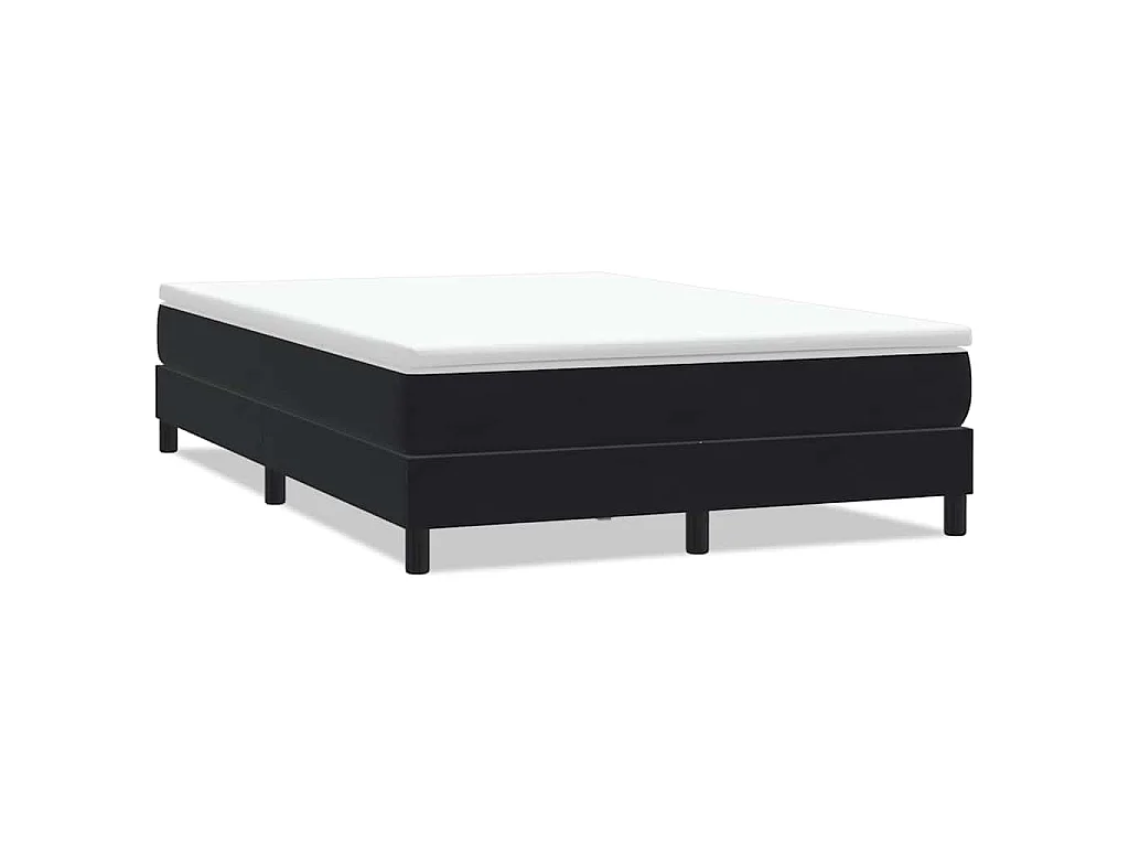 Sommier à lattes de lit sans matelas noir 160x220 cm velours