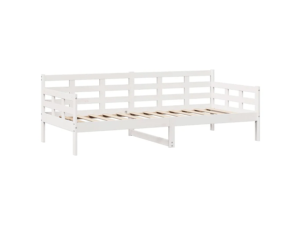 Dormeuse con Cassetti Bianco 90x200 cm Legno Massello di Pino