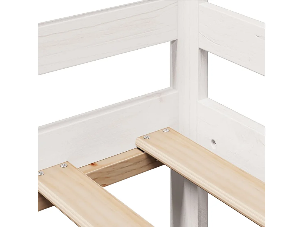Dormeuse con Cassetti Bianco 90x200 cm Legno Massello di Pino