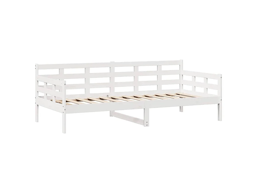 Dormeuse con Cassetti Bianco 90x200 cm Legno Massello di Pino