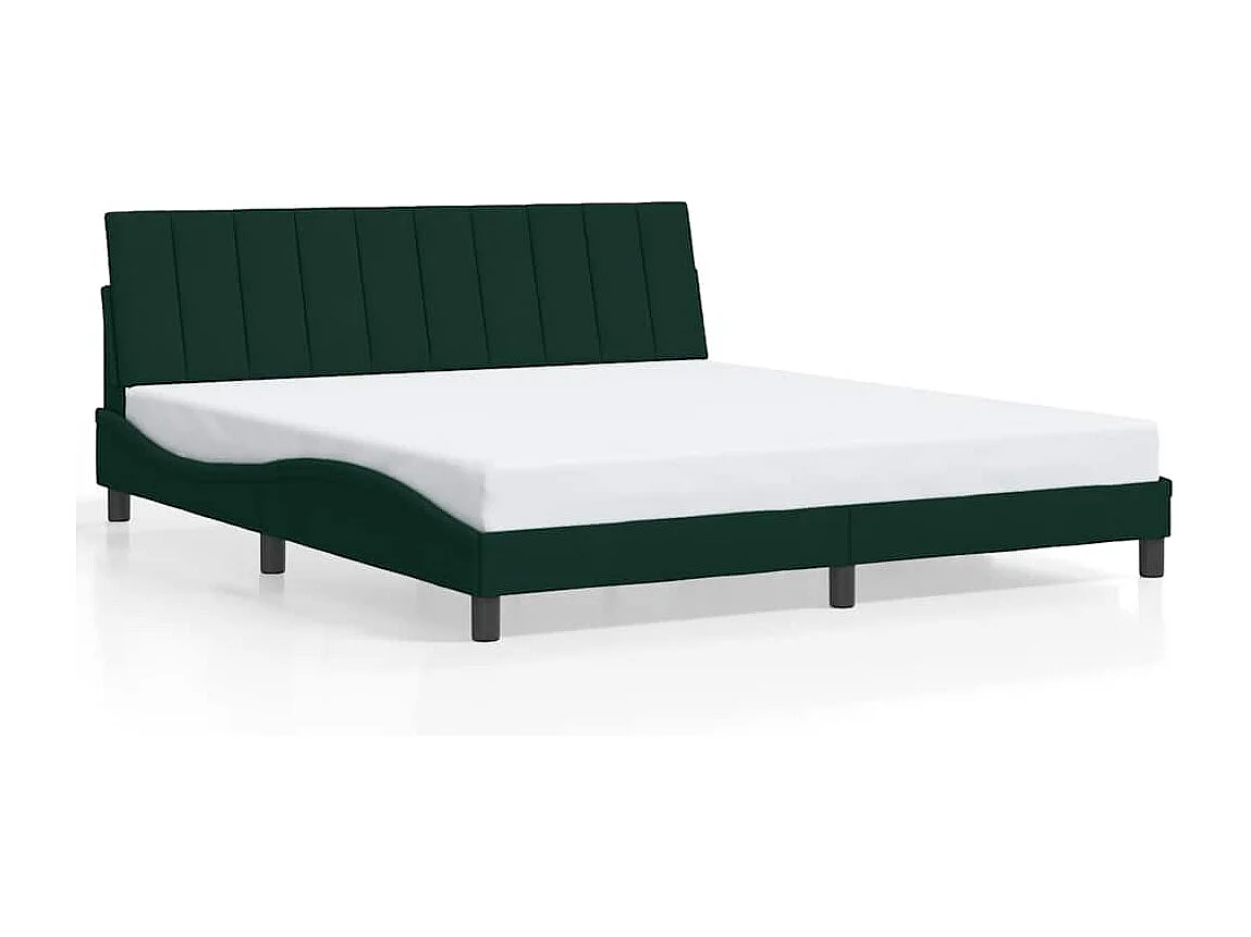 Bedframe met LED zonder matras "Hanko"  fluweel donkergroen 180x200 cm