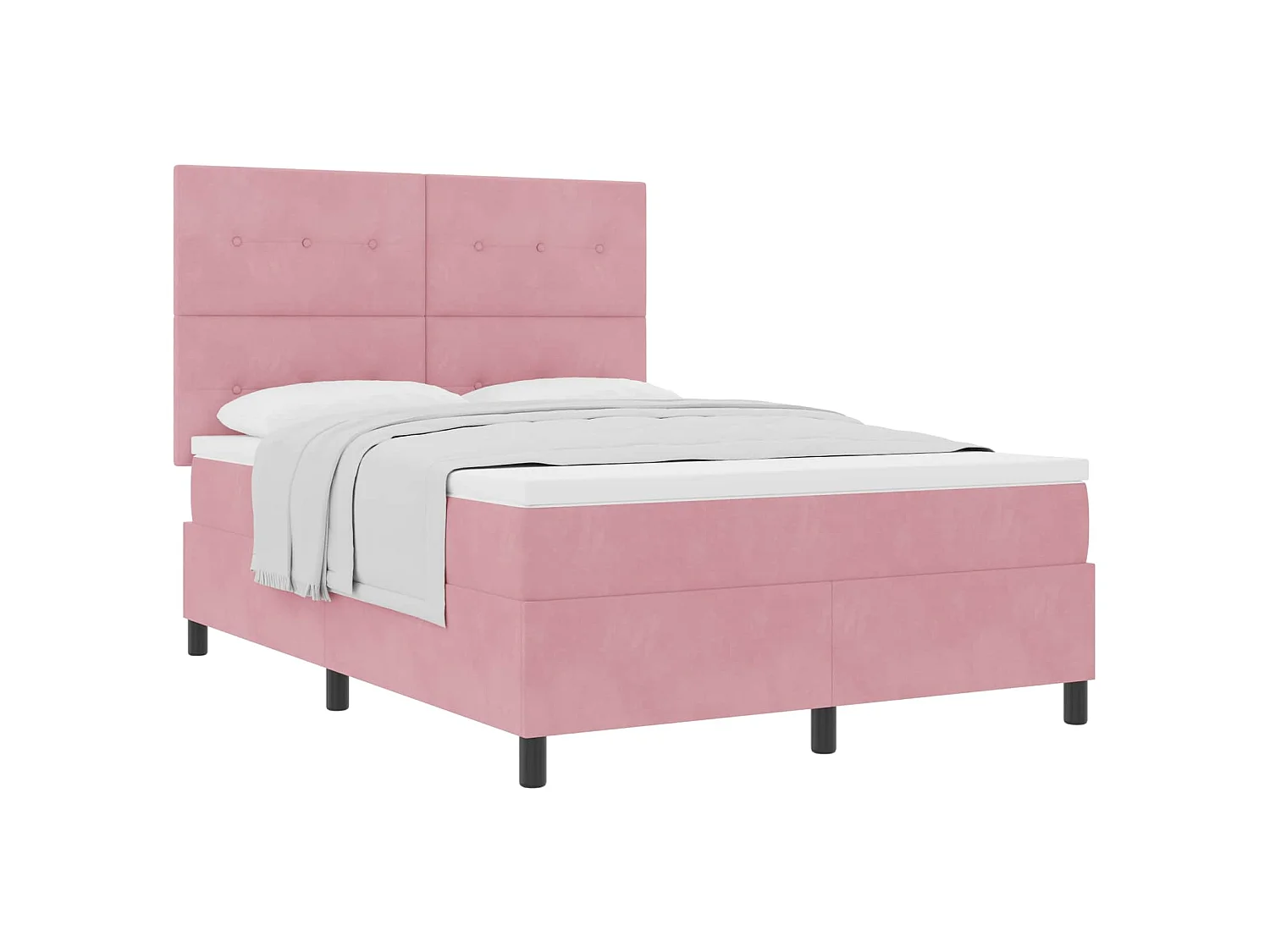 Boxspringbed met hoofdeinde Roze 140 x 200 cm Fluweel