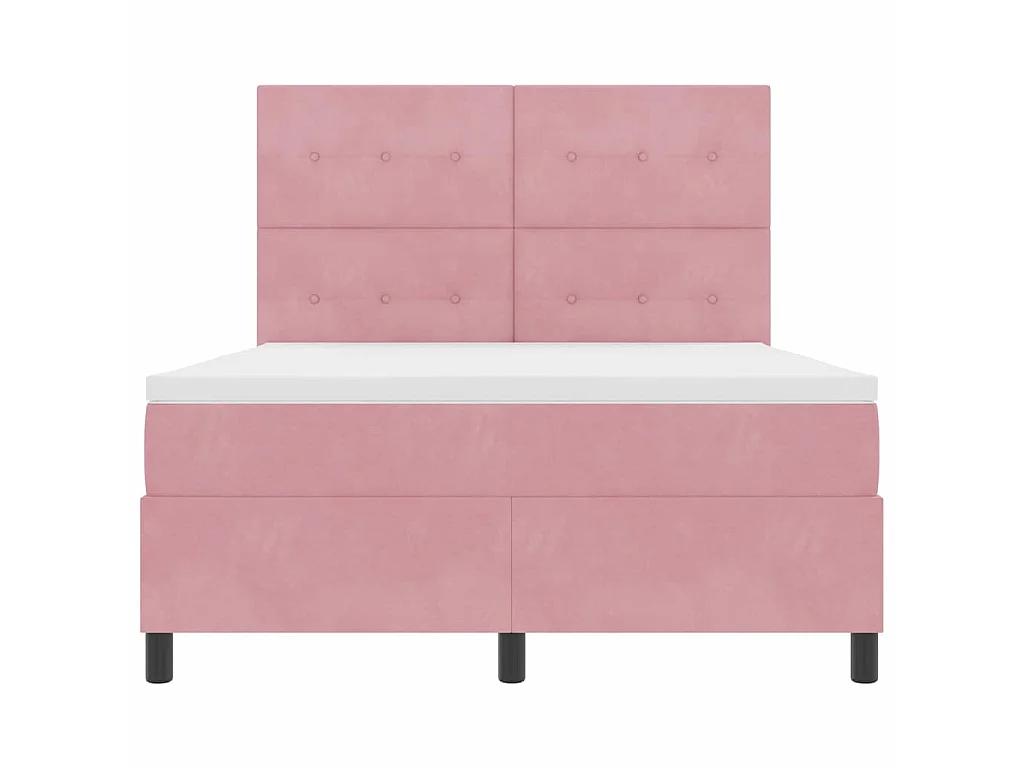 Boxspringbed met hoofdeinde Roze 140 x 200 cm Fluweel