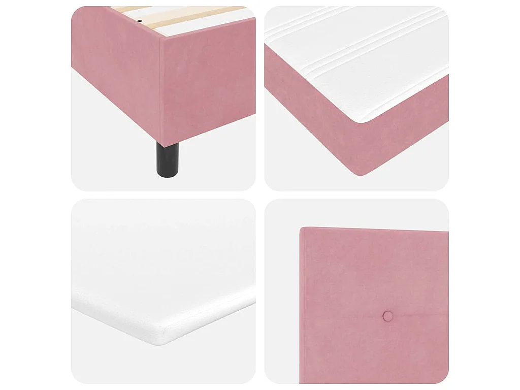 Boxspringbed met hoofdeinde Roze 140 x 200 cm Fluweel