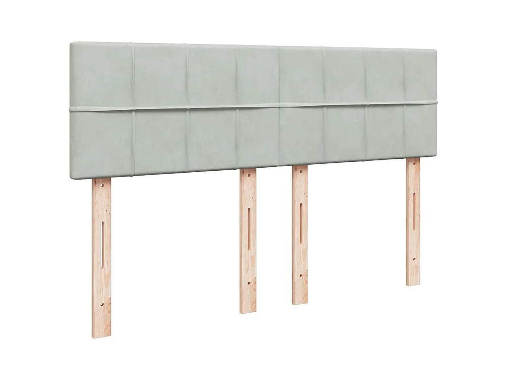Ottoman bed met matras 140x200cm fluweel lichtgrijs