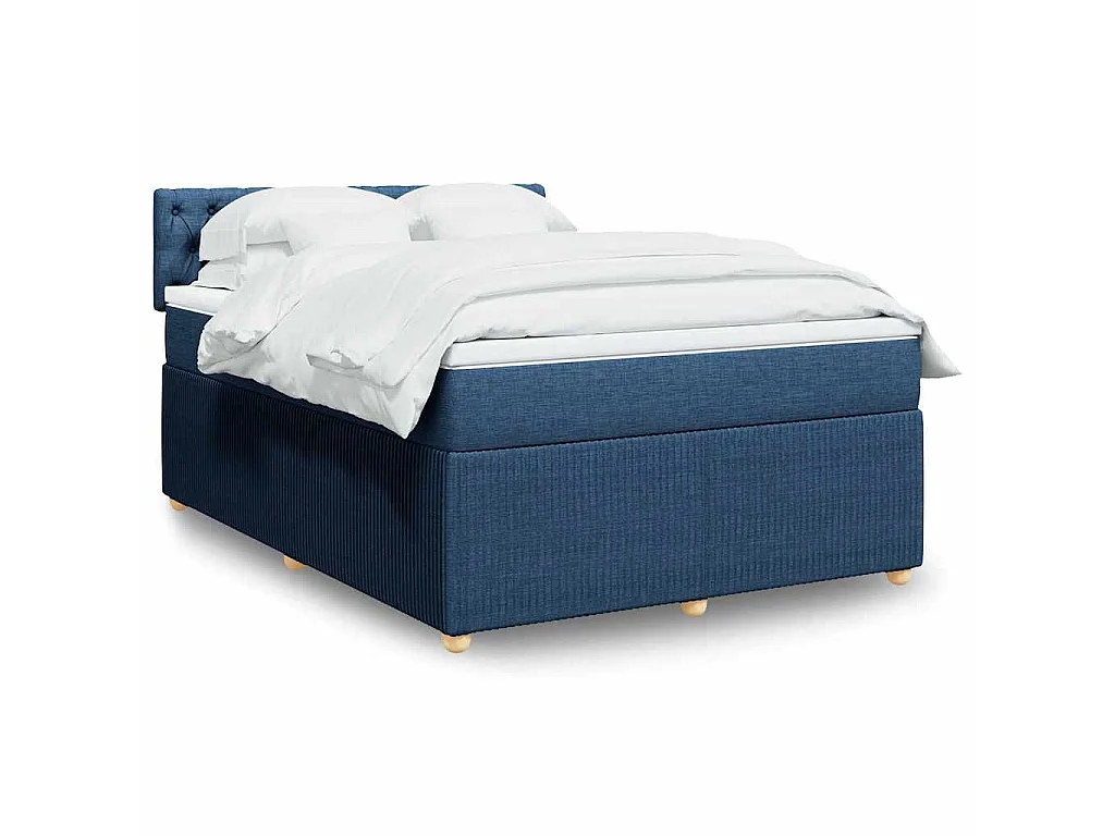 Giroletto a Molle con Materasso Blu 140x190 cm in Tessuto