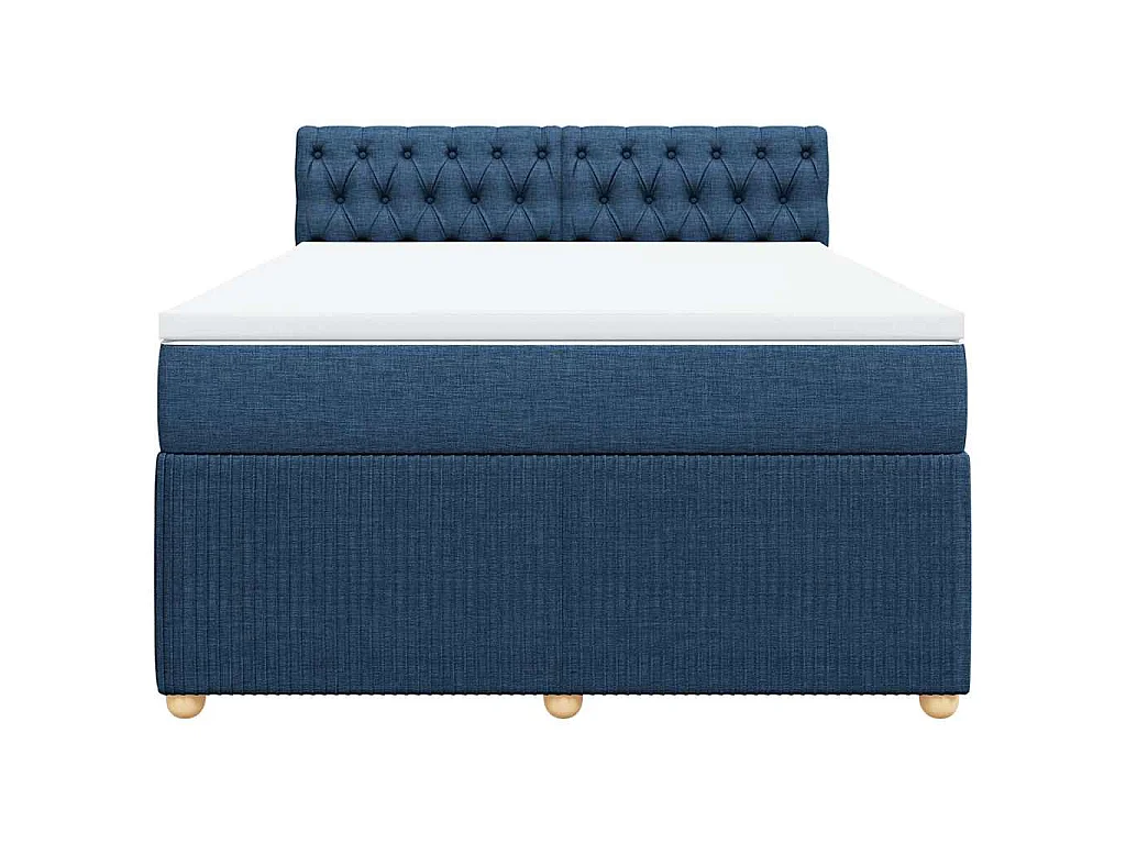 Giroletto a Molle con Materasso Blu 140x190 cm in Tessuto