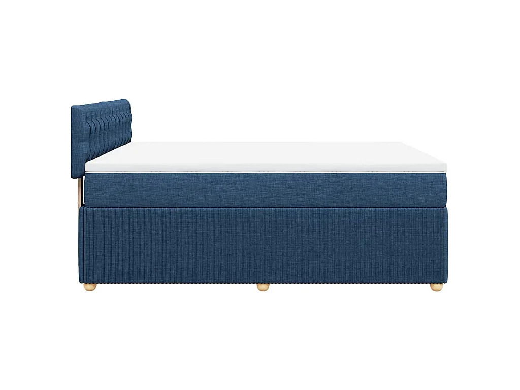 Giroletto a Molle con Materasso Blu 140x190 cm in Tessuto