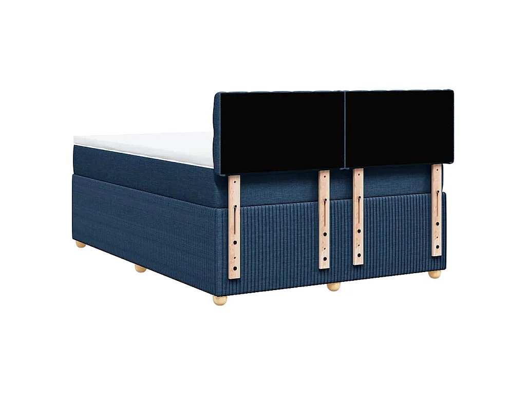 Giroletto a Molle con Materasso Blu 140x190 cm in Tessuto