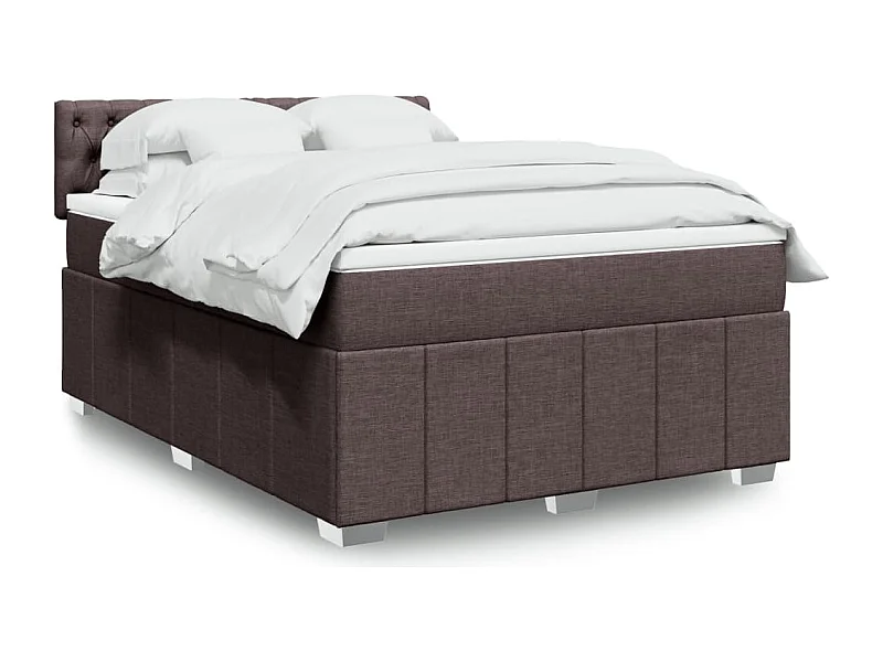 Boxspringbett mit Matratze Dunkelbraun 160x200 cm Stoff