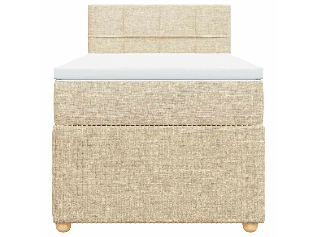 Boxspringbett mit Matratze Creme 100x200 cm Stoff