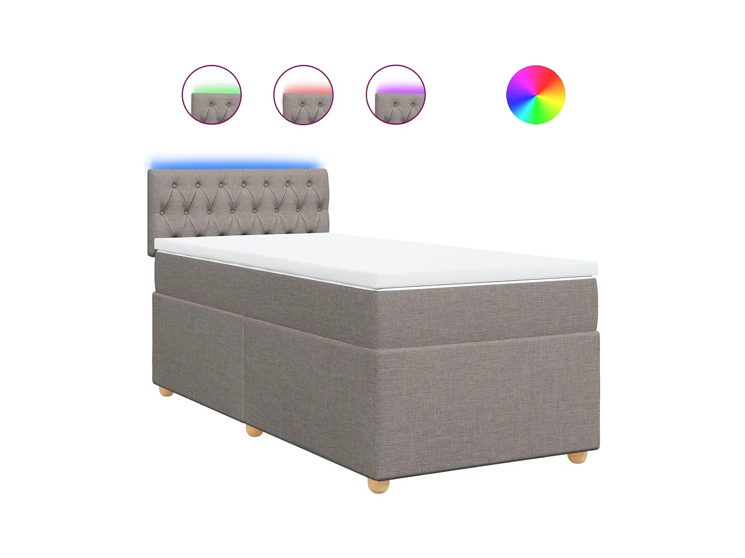 Sommier à lattes de lit avec matelas Taupe 90x200 cm Tissu