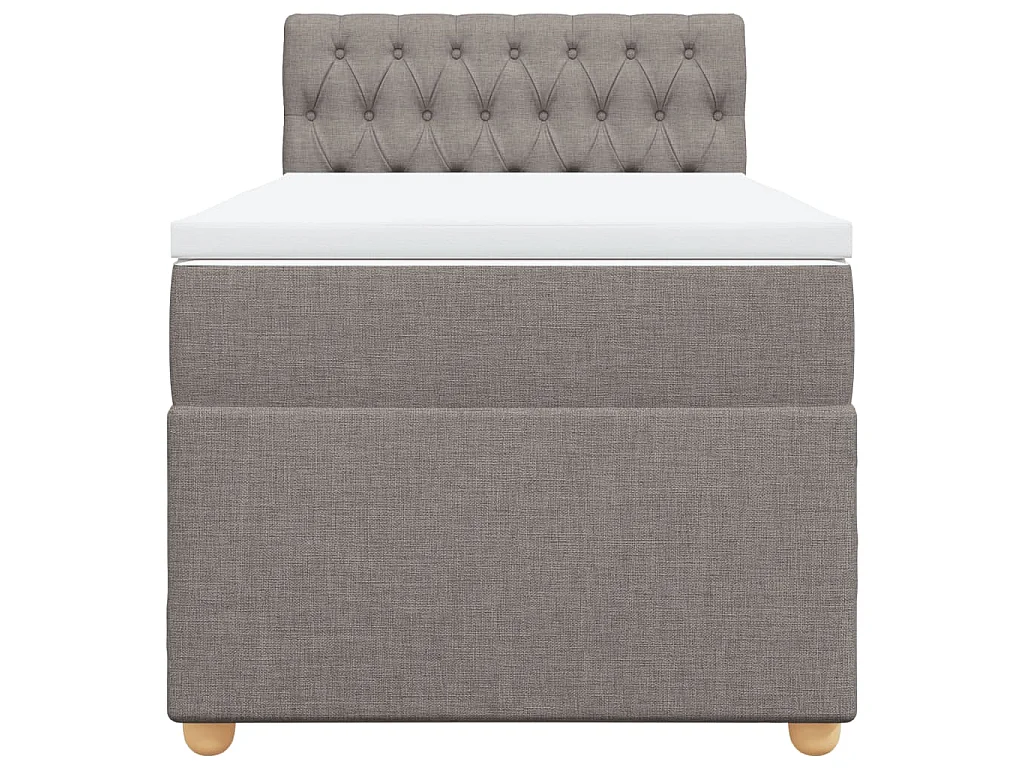 Boxspring met matras stof taupe 90x200 cm