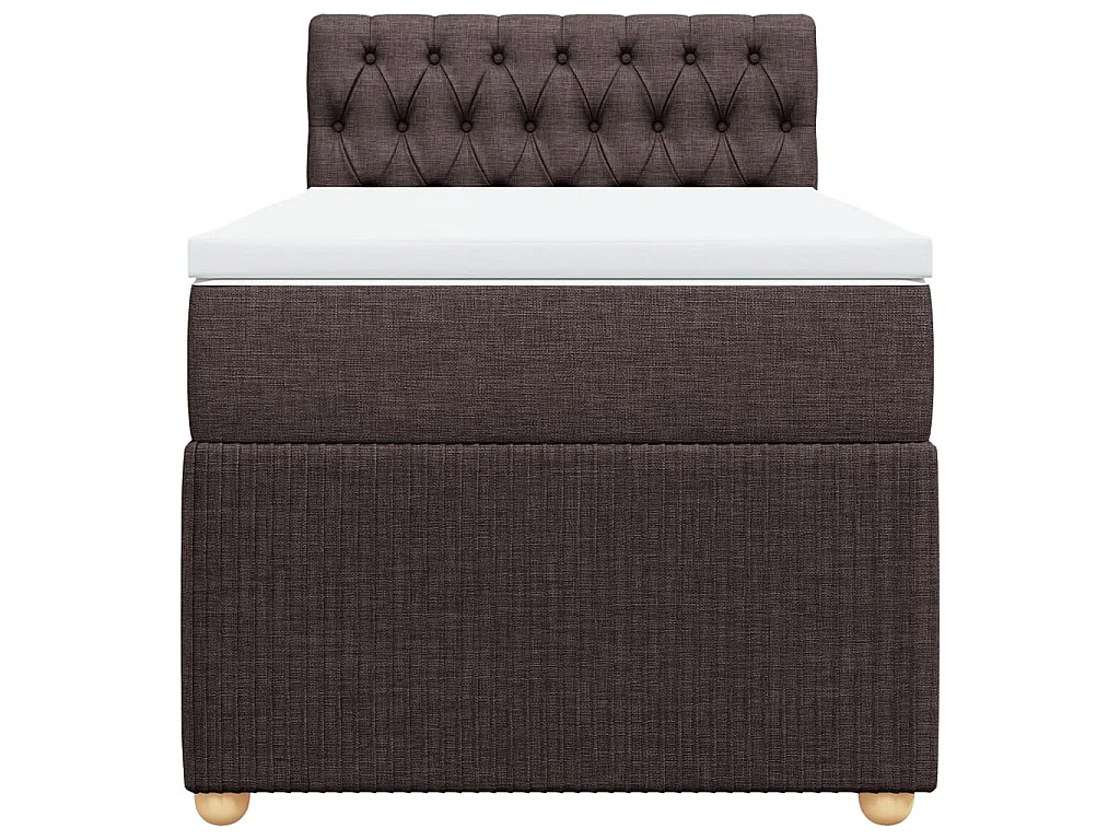 Sommier à lattes de lit avec matelas Marron foncé 100x200 cm