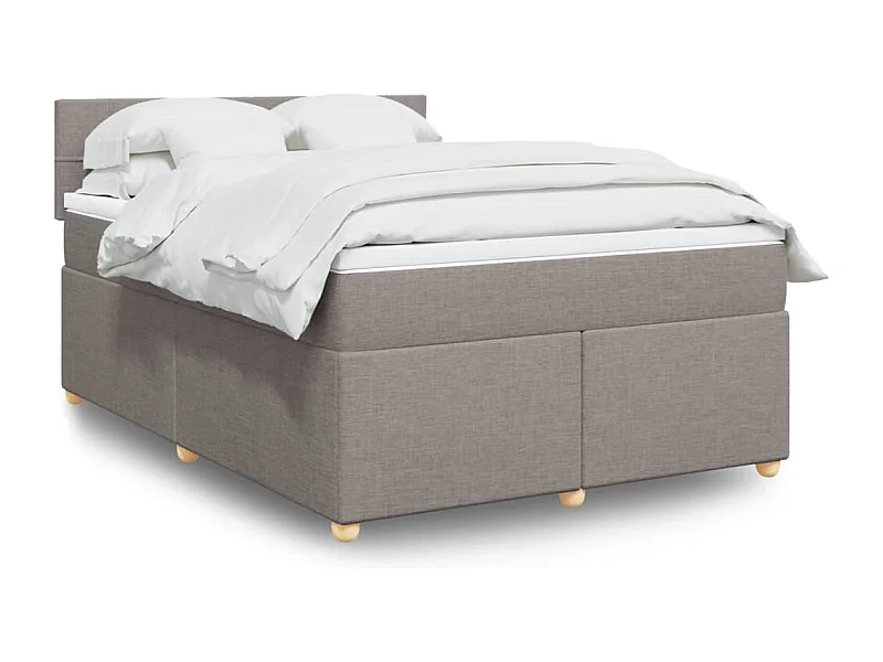 Boxspringbett mit Matratze Taupe 160x200 cm Stoff