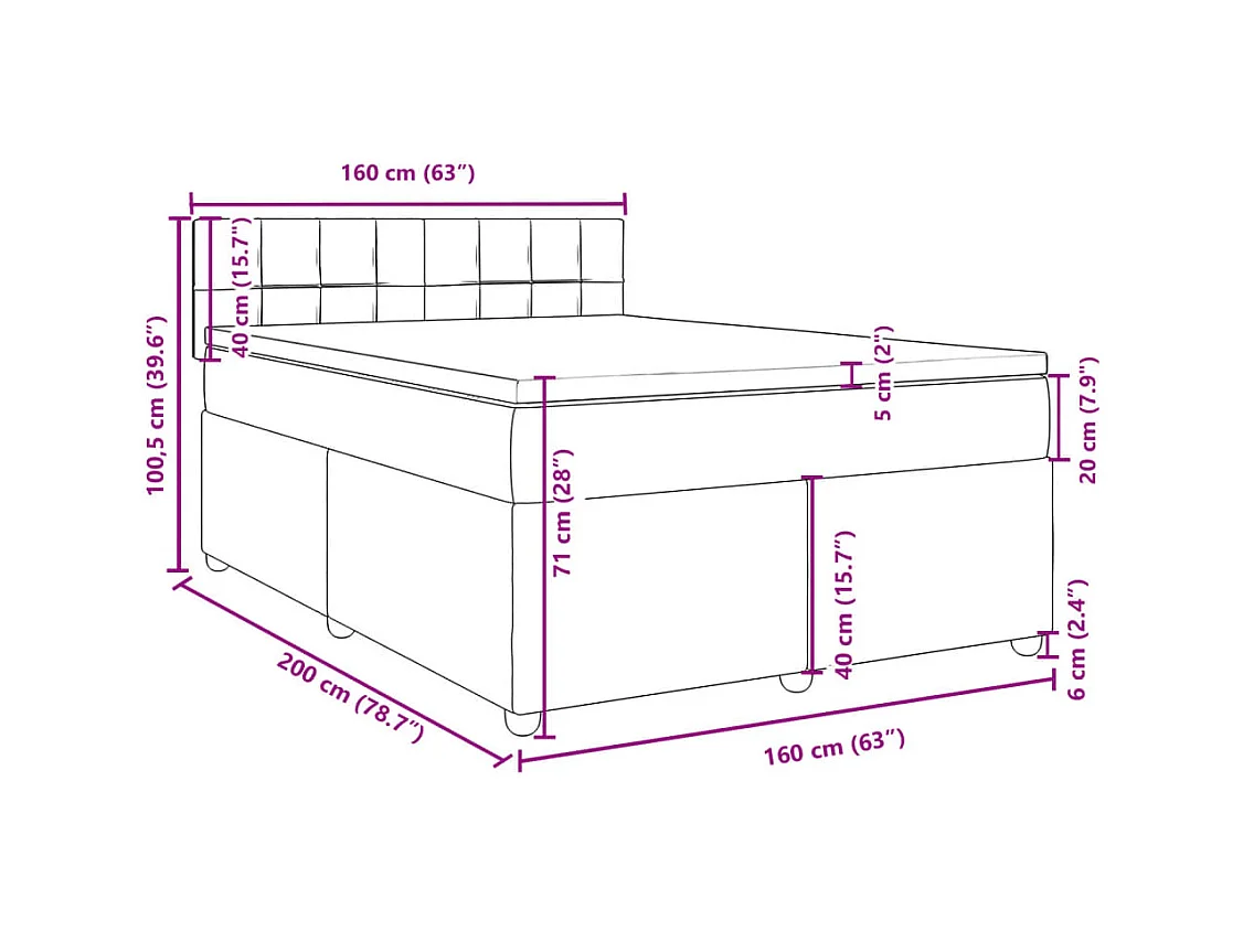 Sommier à lattes de lit avec matelas Taupe 160x200 cm Tissu
