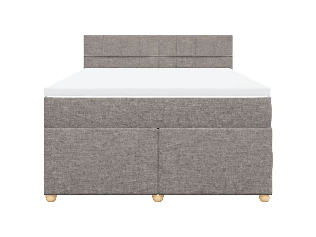 Boxspringbett mit Matratze Taupe 160x200 cm Stoff