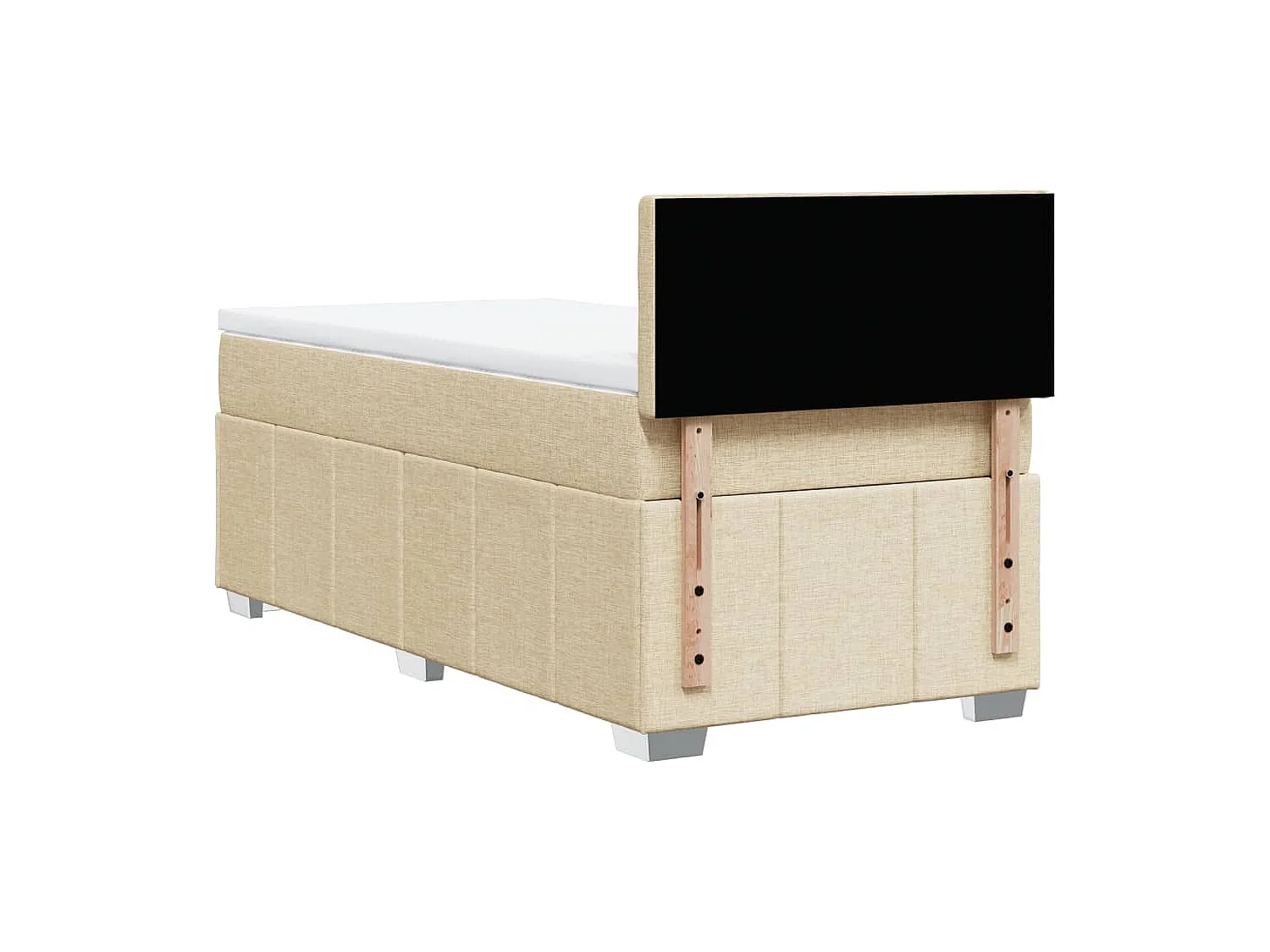 Boxspringbett mit Matratze Creme 100x200 cm Stoff