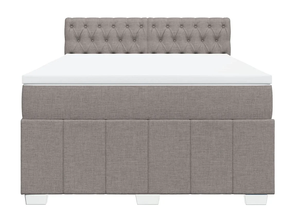 Boxspring met matras stof taupe 140x200 cm