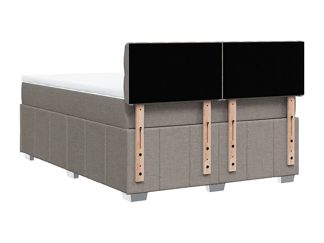 Boxspring met matras stof taupe 140x200 cm