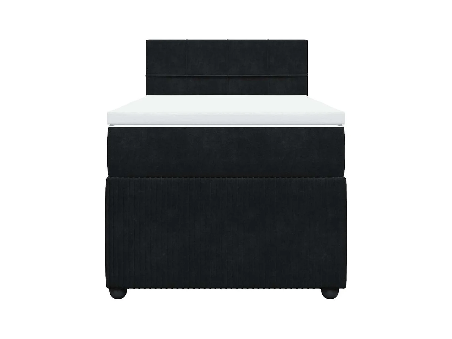 Sommier à lattes de lit avec matelas Noir 90x200 cm Velours