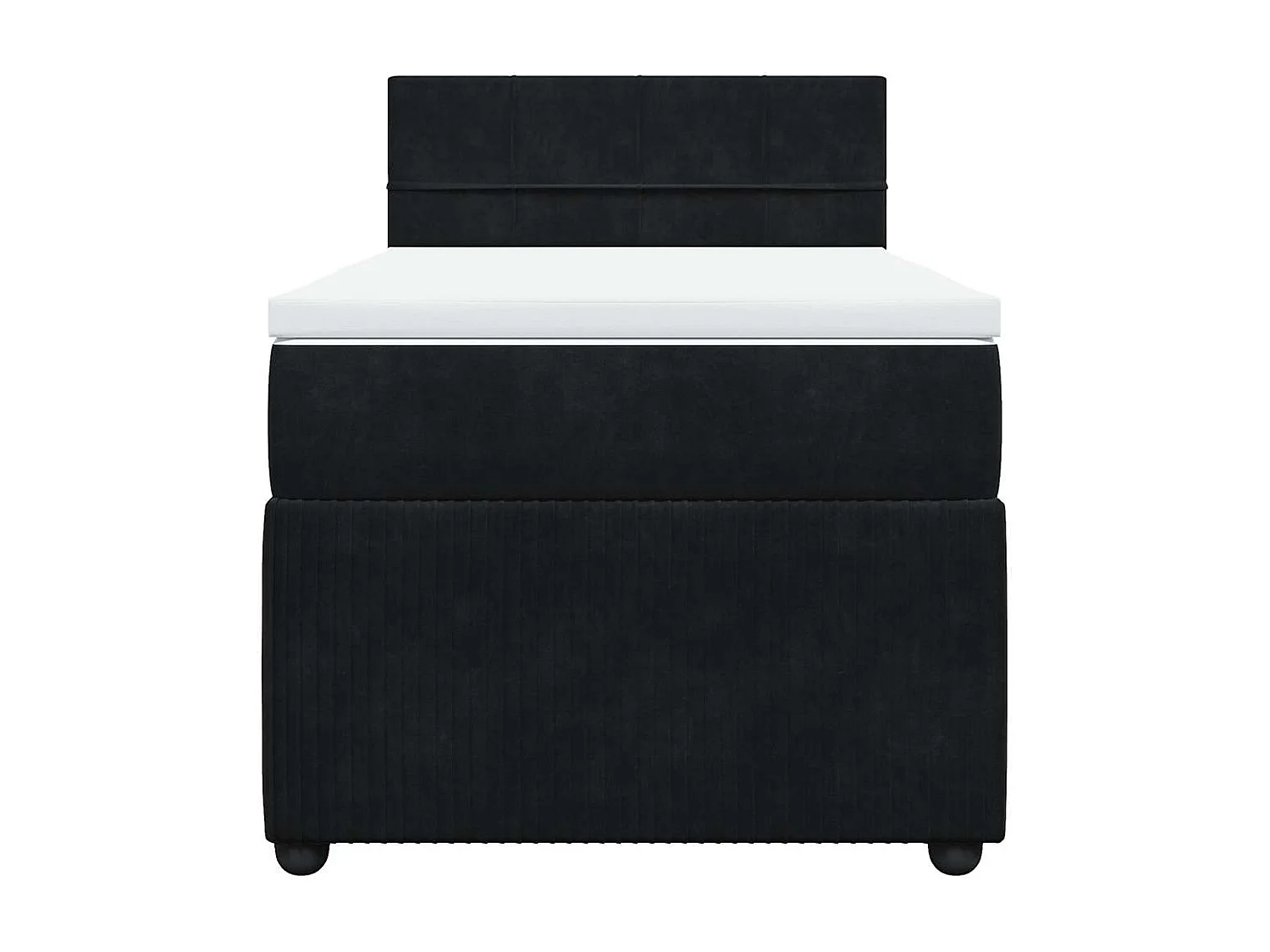 Cama com molas/colchão 90x200 cm veludo preto