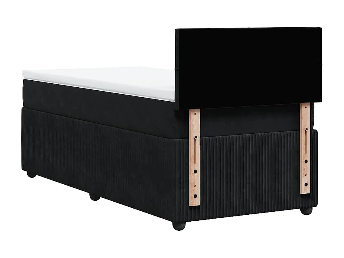 Cama com molas/colchão 90x200 cm veludo preto