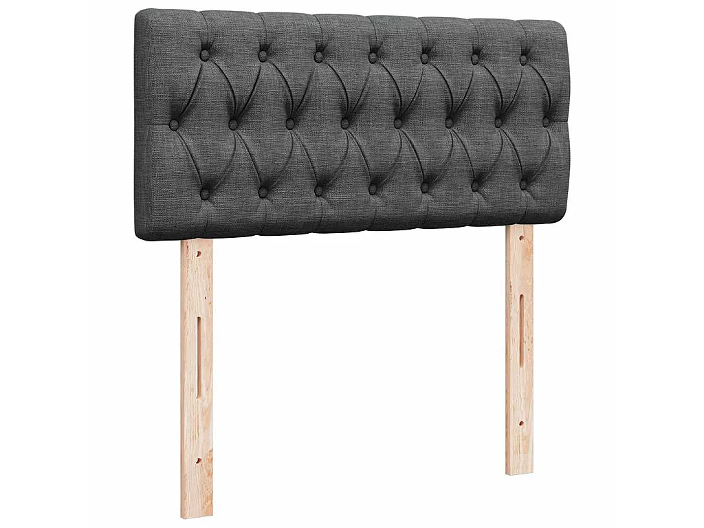 Pouf Letto con Materasso Grigio Scuro 90x200 cm in Tessuto