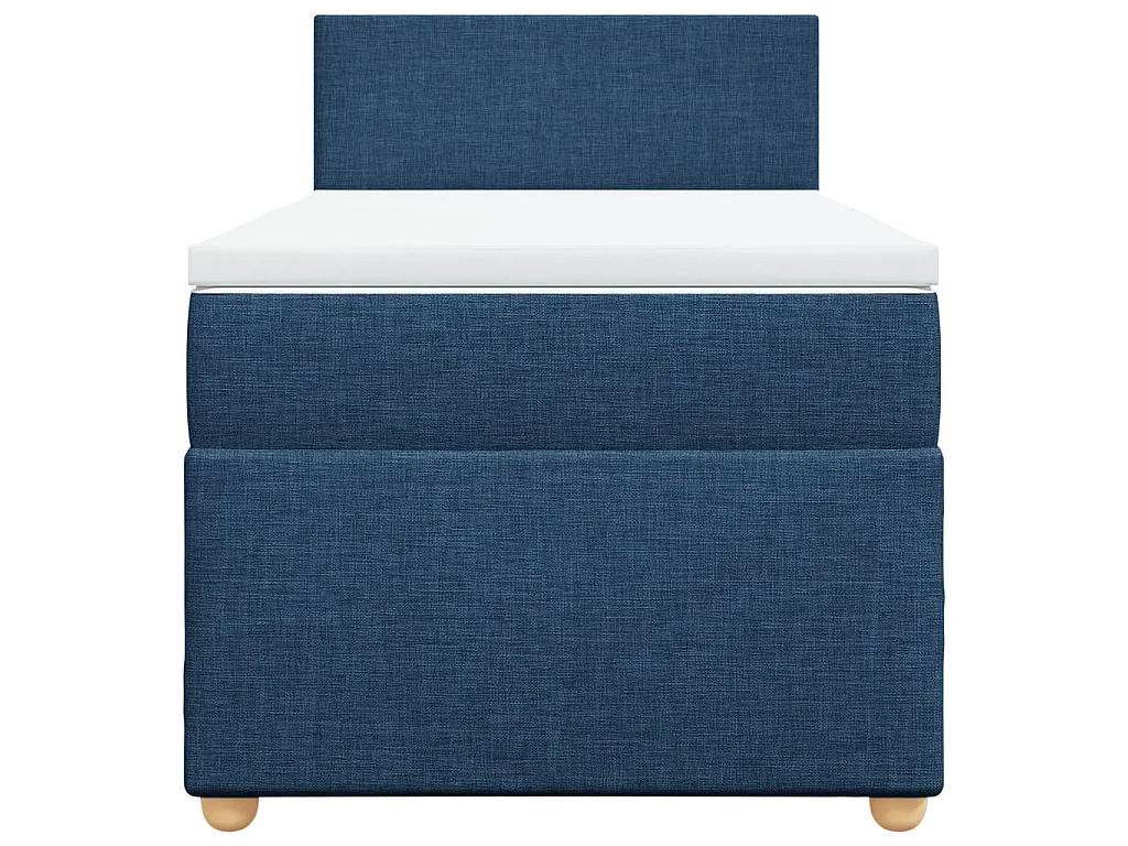Sommier à lattes de lit avec matelas Bleu 90x200 cm Tissu