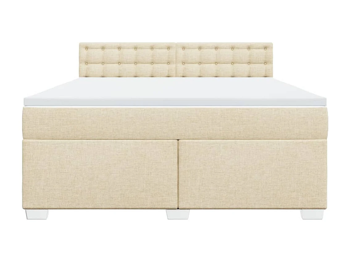Sommier à lattes de lit avec matelas Crème 180x200 cm Tissu