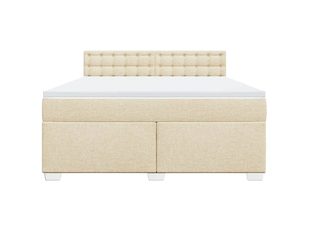 Sommier à lattes de lit avec matelas Crème 180x200 cm Tissu