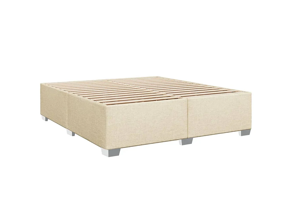 Sommier à lattes de lit avec matelas Crème 180x200 cm Tissu