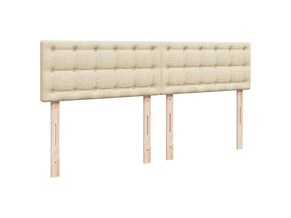 Sommier à lattes de lit avec matelas Crème 180x200 cm Tissu