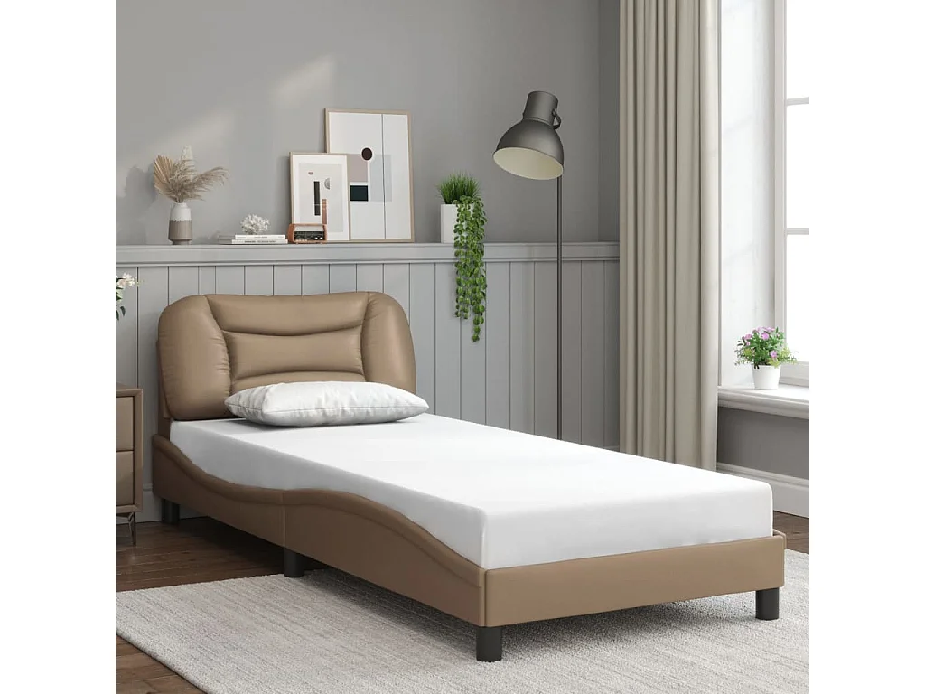 Cadre de lit avec LED sans matelas Hvar cappuccino 90x190 cm
