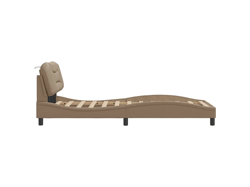 Cadre de lit avec LED sans matelas Hvar cappuccino 90x190 cm