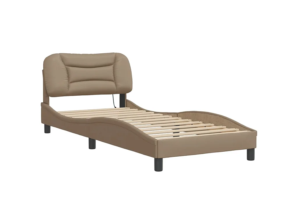 Cadre de lit avec LED sans matelas Hvar cappuccino 90x190 cm