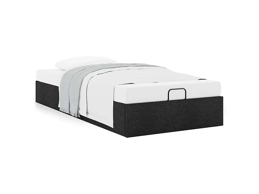 Ottoman-Bett ohne Matratze Schwarz 100x200 cm Stoff