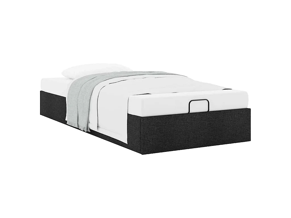 Ottoman-Bett ohne Matratze Schwarz 100x200 cm Stoff
