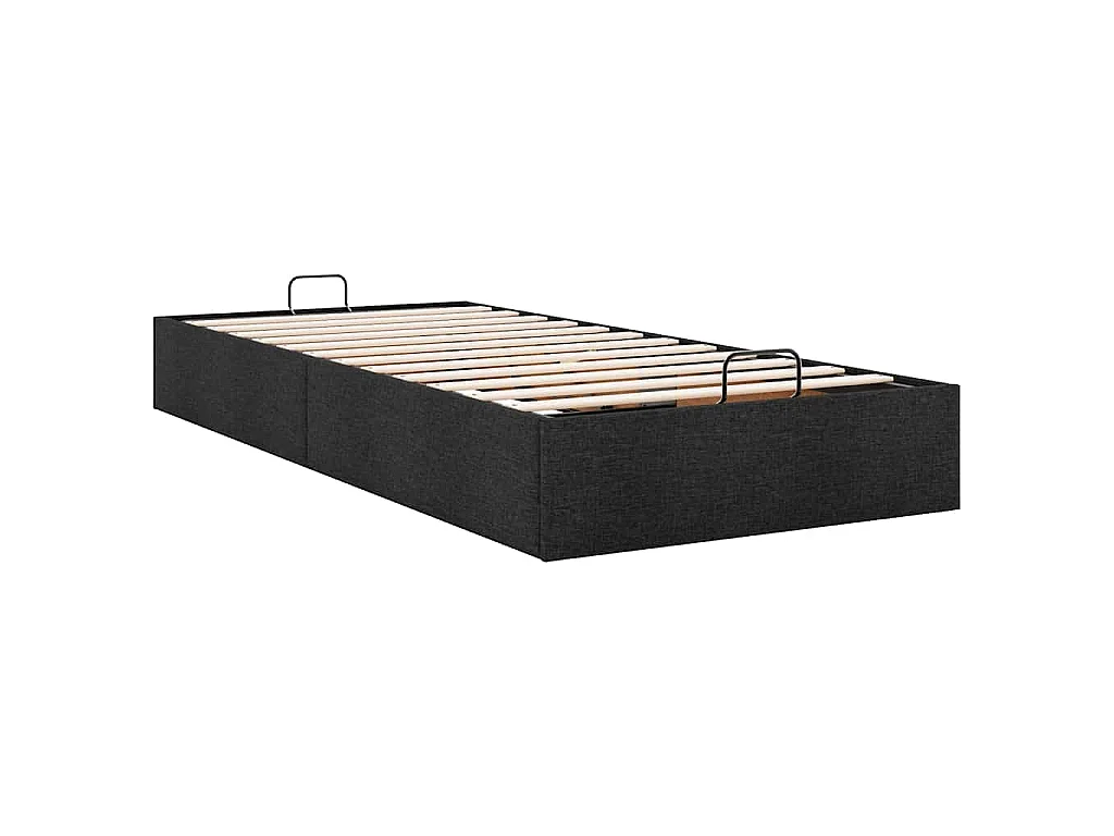 Ottoman-Bett ohne Matratze Schwarz 100x200 cm Stoff