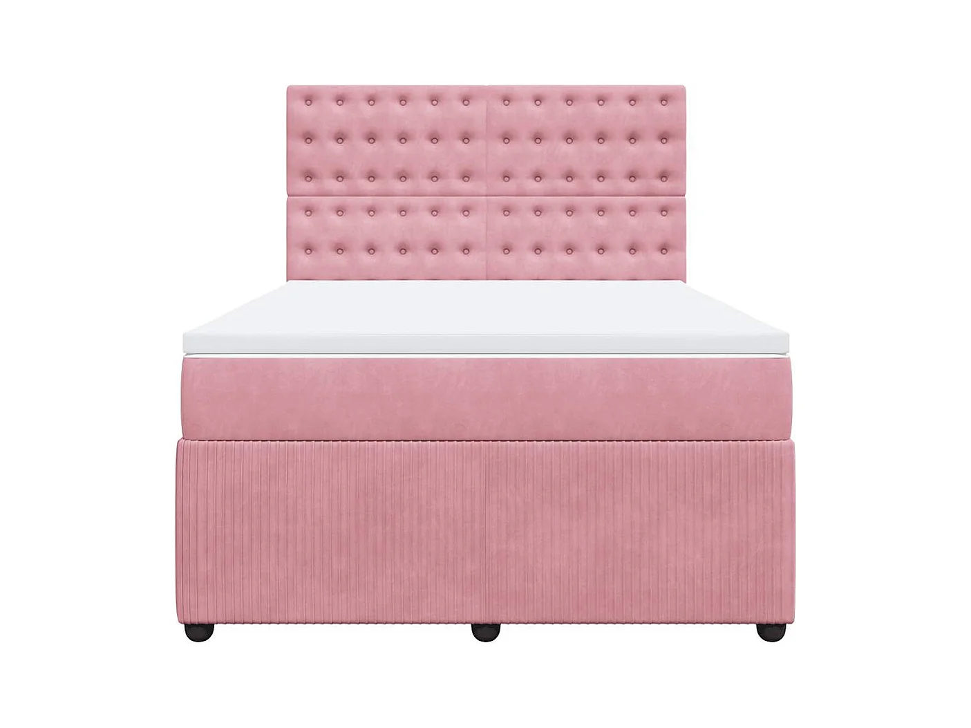 Sommier à lattes de lit avec matelas Rose 140x200 cm Velours