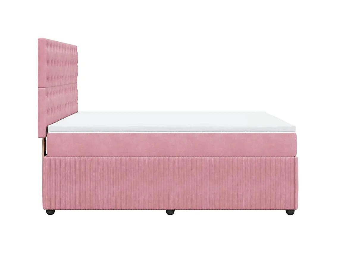 Sommier à lattes de lit avec matelas Rose 140x200 cm Velours