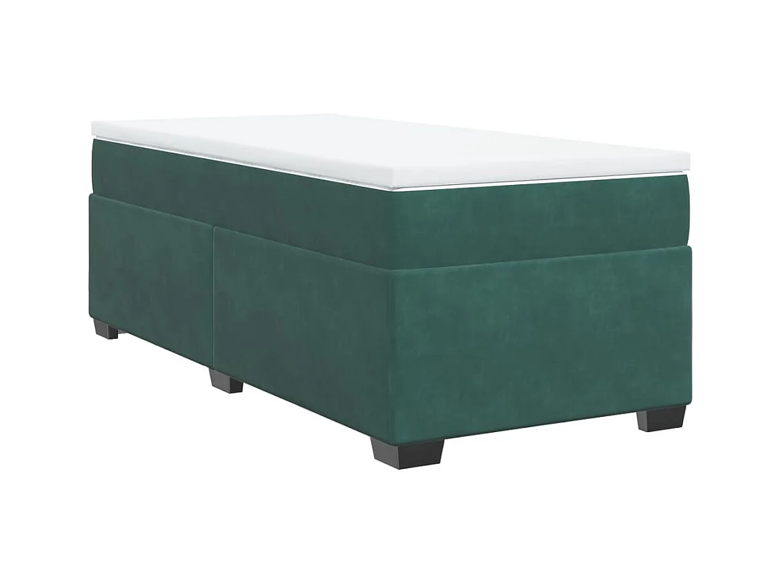 Sommier à lattes de lit avec matelas Vert foncé 90x190 cm