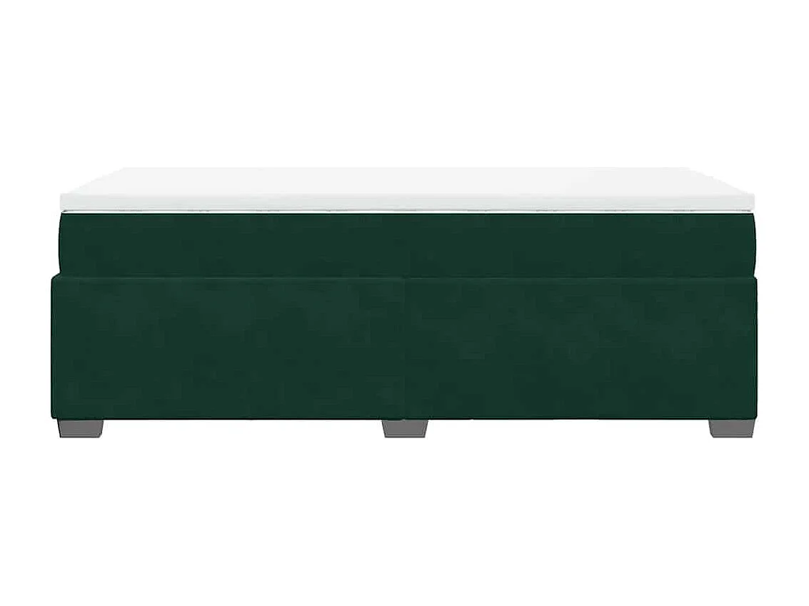 Cama box spring con colchón terciopelo verde oscuro 90x190 cm