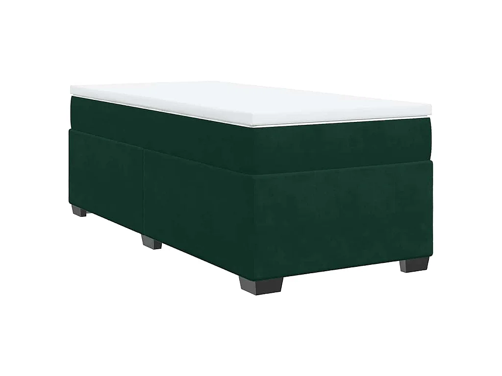 Boxspringbett mit Matratze Dunkelgrün 90x190 cm Samt