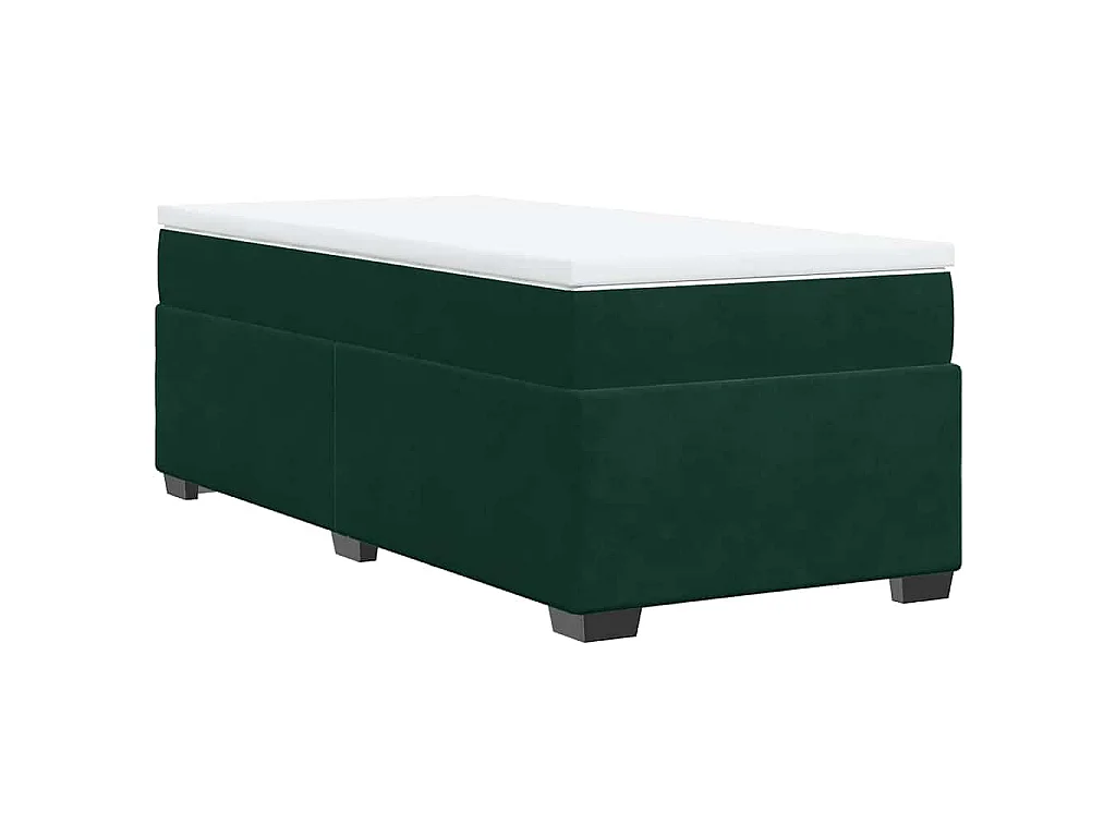 Sommier à lattes de lit avec matelas Vert foncé 90x190 cm