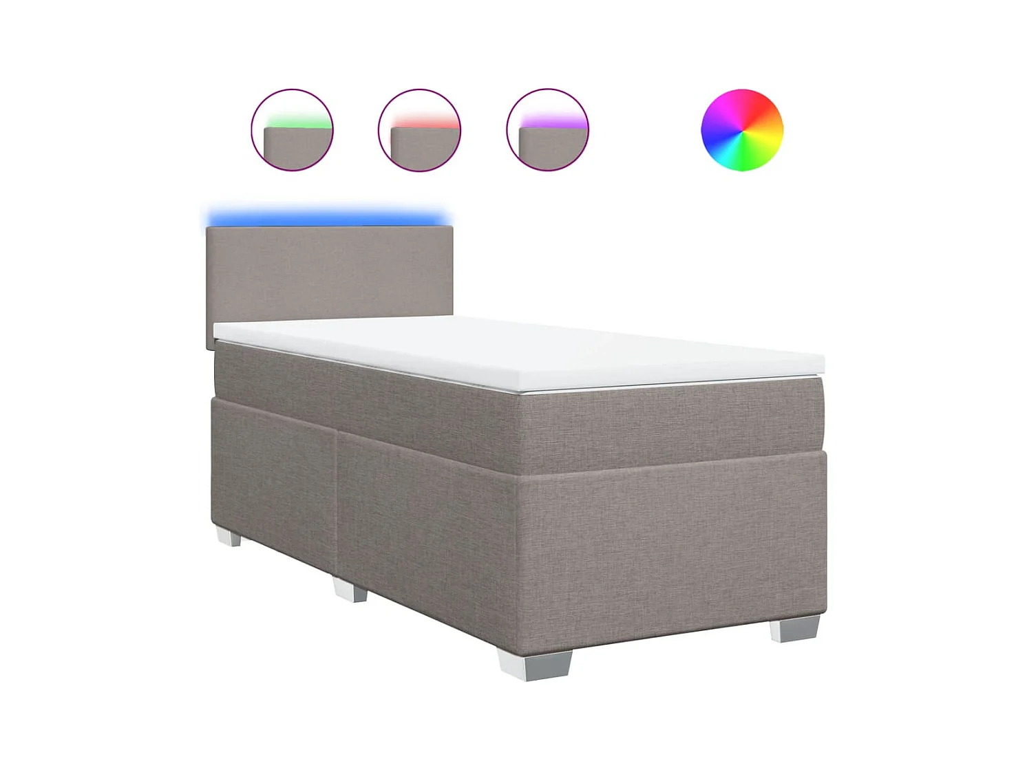 Giroletto a Molle con Materasso Tortora 90x200 cm inTessuto