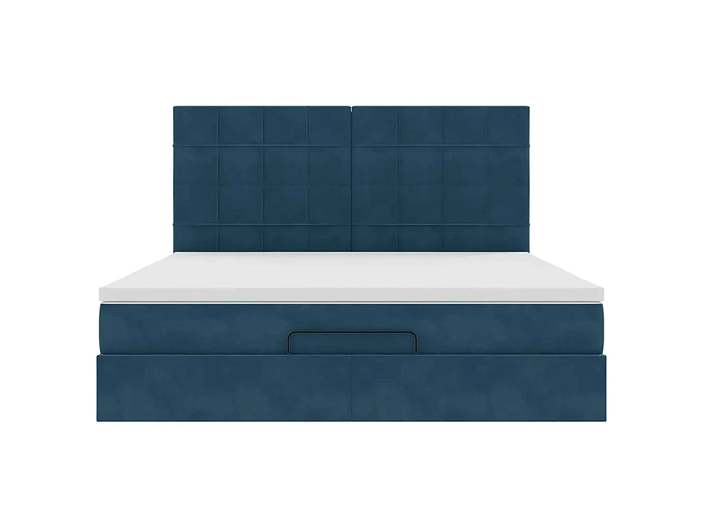 Struttura Letto Pouf con Materassi 160x200 cm Velluto